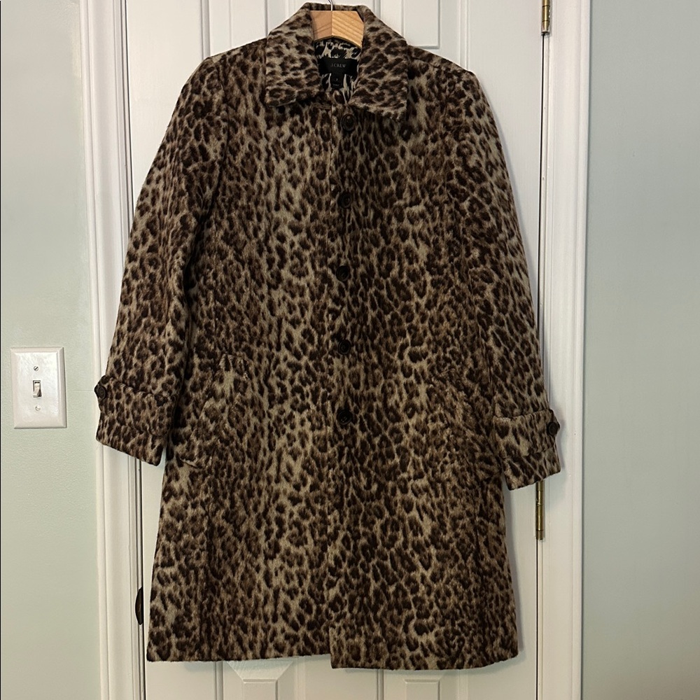 J.Crew Leopard Print Coat wool coat